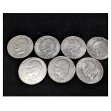 (7) 1972-D Eisenhower Dollar Coins