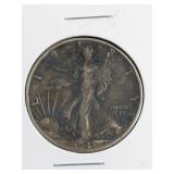 1941-D Walking Liberty Silver Half Dollar