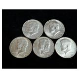 (5) 1967 Kennedy Half Dollar Coins