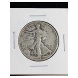 1945-D Walking Liberty Silver Half Dollar Coin
