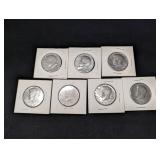 (7) Kennedy Half Dollar Coins:
