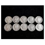 (10) Mercury Dimes: