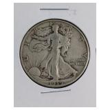 1939-D Walking Liberty Silver Half Dollar
