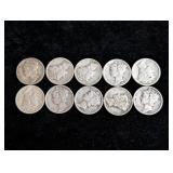(10) 1941 Mercury Dimes