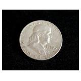 1957-D Franklin Silver Half Dollar Coin