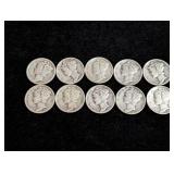 (10) 1941 Mercury Dimes