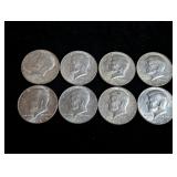 (8) 1968-D Kennedy Half Dollar Coins