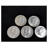 (5) 1967 Kennedy Half Dollar Coins