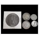 1904 Barber Dime - Bent; 1902 5 Pfennig Coin;