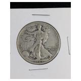 1942-D Walking Liberty Silver Half Dollar