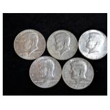 (5) 1967 Kennedy Half Dollar Coins