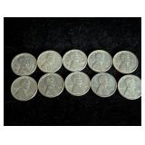 (10) 1943 Steel Cent Coins