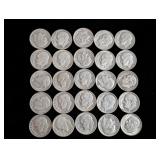 (25) 1950s Roosevelt Silver Dimes