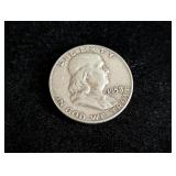 1958-D Franklin Silver Half Dollar Coin