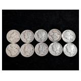 (10) 1942 Mercury Dimes