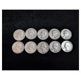 (10) 1962 & 1963 - D Washington Silver Quarters