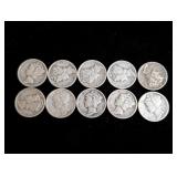 (10) 1942 Mercury Dimes