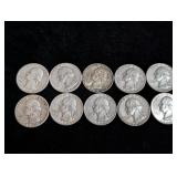(10) 1964-P Washington Silver Quarters
