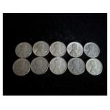 (10) 1943 Steel Cent Coins