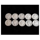 (10) 1941 Mercury Dimes: