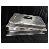 (5) Domed Stainless Steel Serving Tray Lids