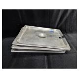 (5) Square Stainless Steel Serving Tray Lids