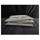 (5) Square Stainless Steel Serving Tray Lids