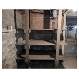 Rough Sawn Oak Shelving in Basement Pantry