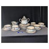 Dragonware Teacups & Saucers, Plates, Sugar Bowl