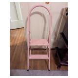 Metal Pink Folding Step Stool
