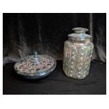 (2) Opalescent Glass Dishes: