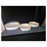(3) Corningware Casserole Dishes with Lids