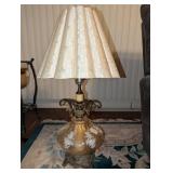 (2) Vintage Iridescent Floral Table Lamps