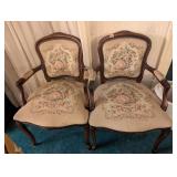 (2) Victorian Style Floral Chairs