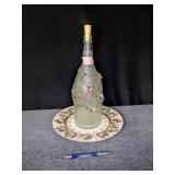 Lighted Wine Bottle Decoration; Decorative Plate