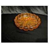 Heavy Red Glass Ash Tray - 8"D