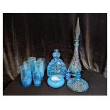 Blue Glass Dishes, Cups, & Vases