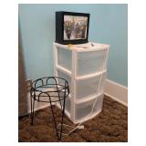 Plant Stand, Plastic Storage Drawers,