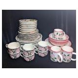 (2) Sets of Pottery Rose Dishes