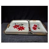 3pc. Poinsettia Tray Set