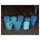 (8) Blue Toothpick Holders