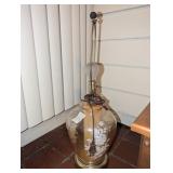Vintage Iridescent Floral Lamp -