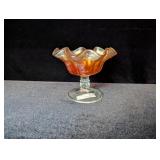 Dugan Small Orange Carnival Glass Comport