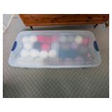 Balls of Yarn in Tote with Lid