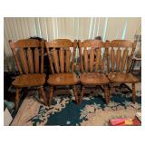 (4) Heavy Oak Kitchen Chairs