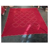 Red Quilt with Gold Trim