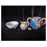 (3) Colored Japanese Dragonware Pieces: