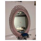 Vintage Pink Wall Hanging Mirror
