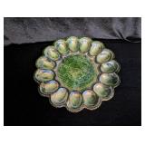 Green Carnival Glass Egg Plate