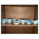 (2) Blue & White Teacup & Saucers Sets